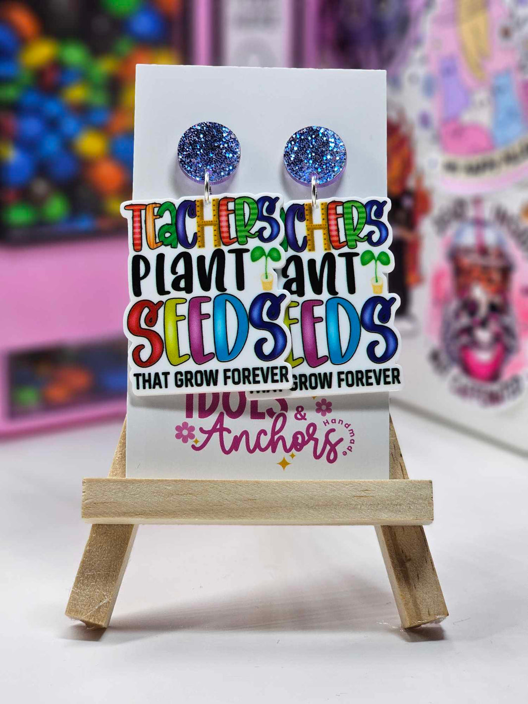 Novelty Earrings tagged "Teach" Page 2 Idols & Anchors Handmade